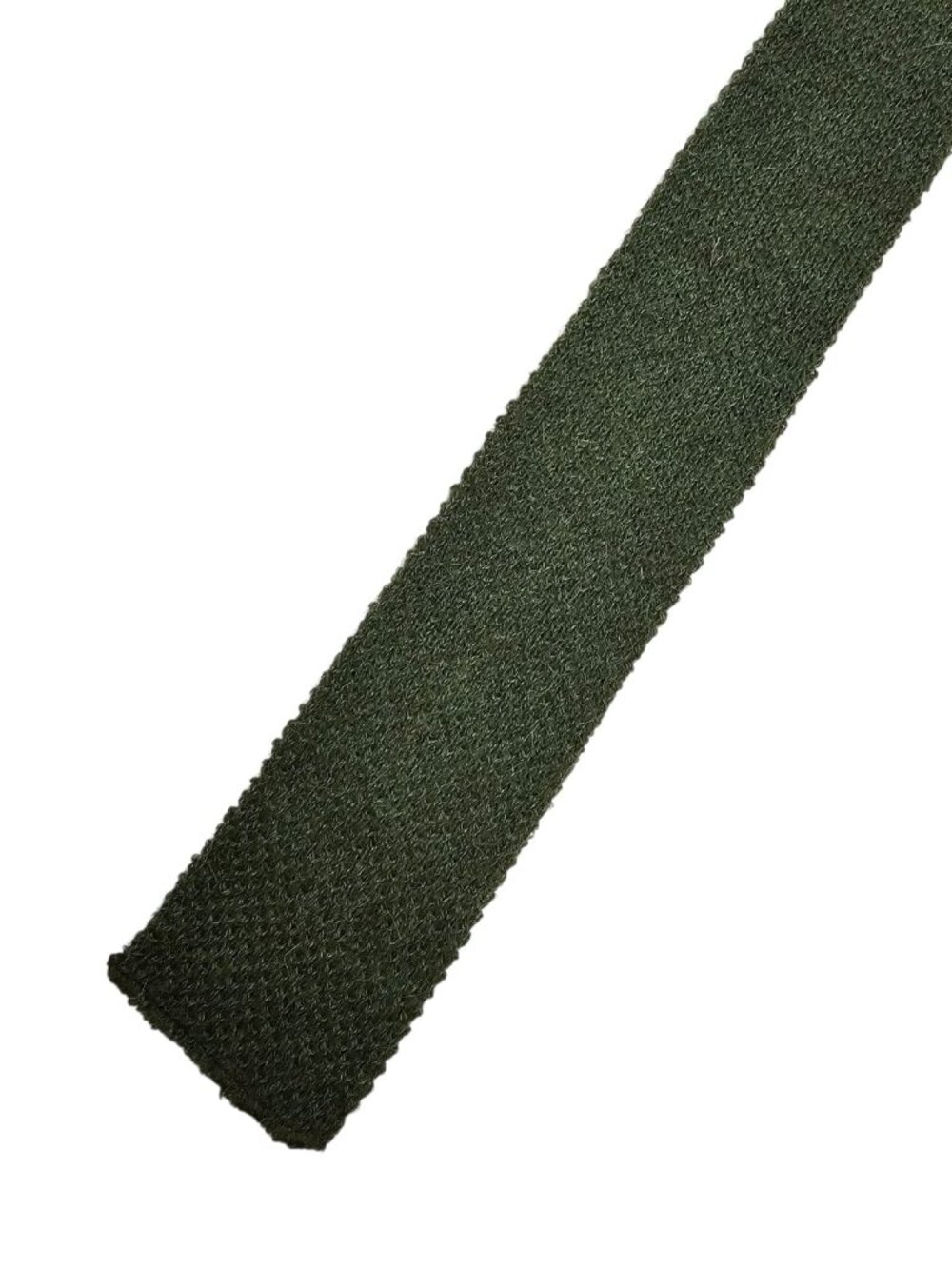 green 100% alpaca wool knitted square-tipped necktie